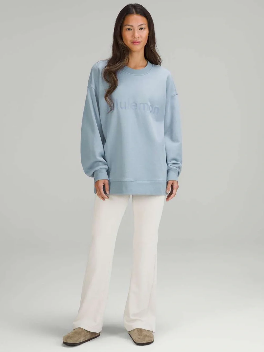Lululemon Perfectly Oversized Crew *Graphic in Chambray Size 6/8